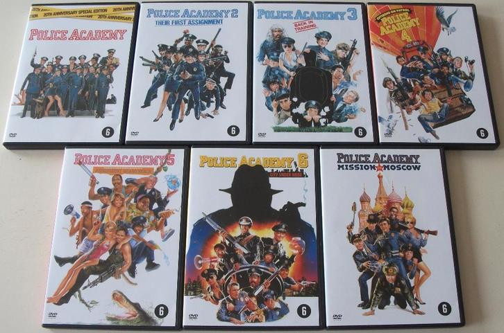 Dvd *** POLICE ACADEMY *** Complete Serie Deel 1 t/m 7, Cd's en Dvd's, Dvd's | Komedie, Zo goed als nieuw, Actiekomedie, Vanaf 6 jaar