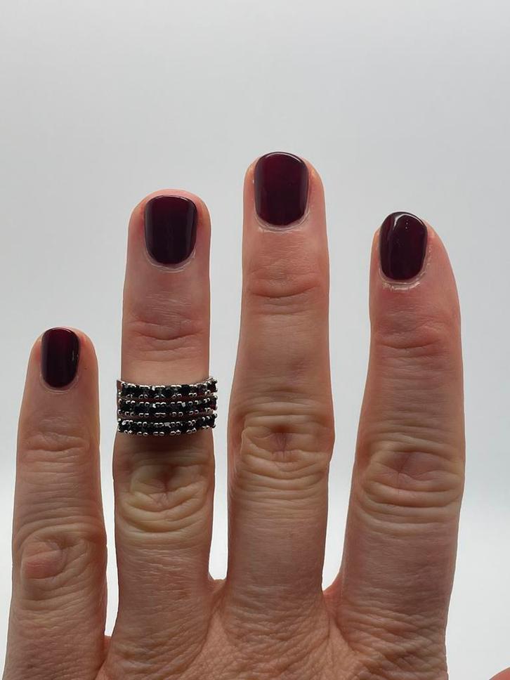 A299 Prachtige zilveren ring rode stenen maat 15,5, Sieraden, Tassen en Uiterlijk, Ringen, Dame, Kleiner dan 17, Zilver, Zilver