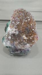Amethist bruin / smokey met paars en hematiet insluitingen., Verzamelen, Mineralen en Fossielen, Ophalen of Verzenden, Mineraal