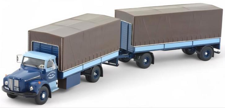 SCANIA L76 bakwagen met aanhanger "Kooy Transport", Hobby en Vrije tijd, Modelauto's | 1:50, Nieuw, Bus of Vrachtwagen, Tekno
