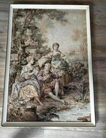Uniek Antiek wandkleed met barok voorstelling (Pastelkleuren beschikbaar voor biedingen