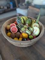 Fruitschaal hout teak olijfbakken oud landelijke decoratie, Ophalen of Verzenden, Zo goed als nieuw, 5051CM, Info@ff-ietsanders.nl