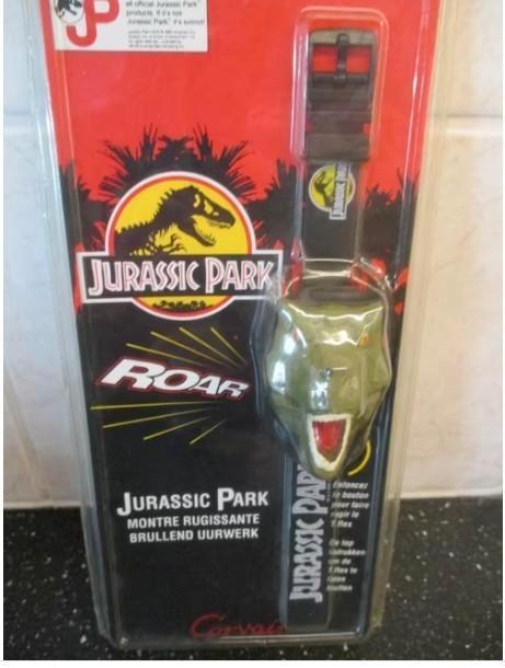 JURASSIC PARK T-REX HORLOGE met BRULLEND UURWERK NIEUW, Verzamelen, Film en Tv, Nieuw, Film, Gebruiksvoorwerp, Verzenden