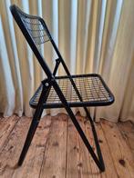 Zwarte vintage niels gammelgaard draadstaal klapstoel, Ophalen, Gebruikt, Zwart, Eén