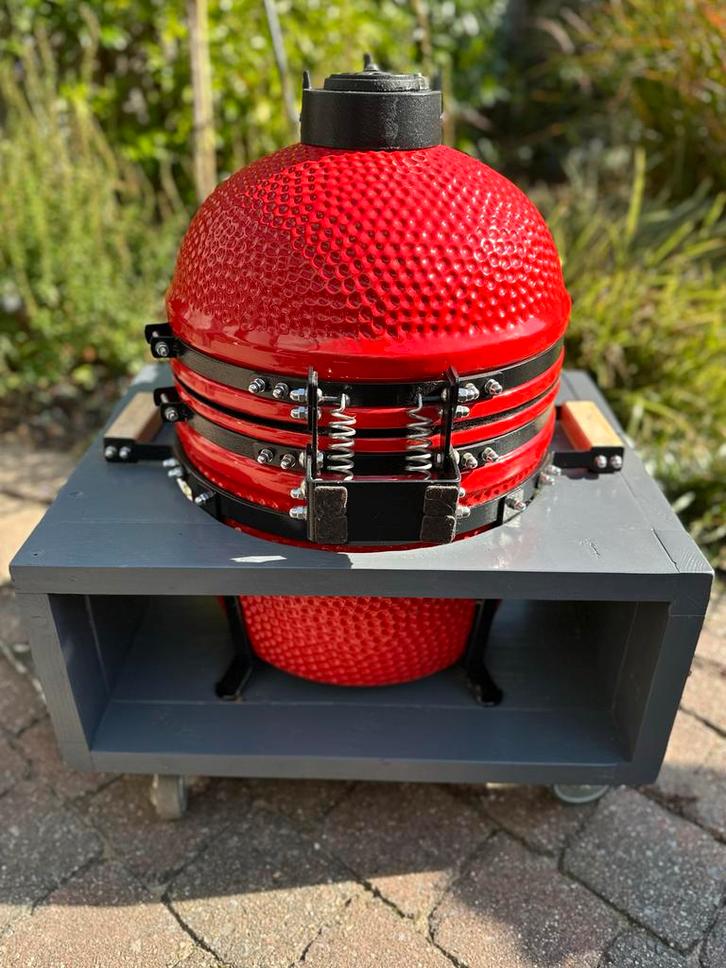 Hornbach Inferno Kamado keramische BBQ 35cm met ombouw, Tuin en Terras, Houtskoolbarbecues, Gebruikt, Ophalen of Verzenden