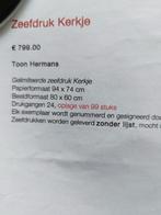 Zeefdruk Toon Hermans met certificaat, Antiek en Kunst, Kunst | Litho's en Zeefdrukken, Ophalen