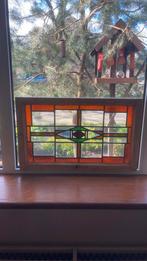 Antiek art deco glas in lood raam 45 bij 72 cm, Ophalen of Verzenden