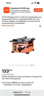 Te koop Vevor tafelzaagmachine, Ophalen of Verzenden, Nieuw, 1200 watt of meer, 70 mm of meer