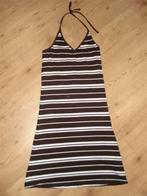 C&A zomerjurk met haltertop. Maat 36-38 bruin gestreept., Bruin, Nieuw, Ophalen of Verzenden, Knielengte