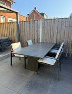 Bernstein granieten eettafel 240x100 (Evt met 4 tuinstoelen), Tuin en Terras, Ophalen of Verzenden, Zo goed als nieuw, Rechthoekig