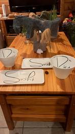 Rijst schaal sushi borden stel wit zwart gusta, Ophalen of Verzenden, Zo goed als nieuw, Bord(en), Overige stijlen