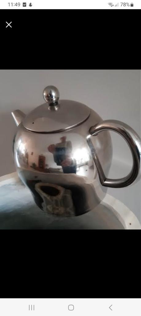Theepot dubbelwandig Minuet, Huis en Inrichting, Keuken | Keukenbenodigdheden, Gebruikt, Ophalen