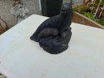 zware mooie vintage zeehond beeld met jong, Verzamelen, Beelden en Beeldjes, Ophalen of Verzenden, Zo goed als nieuw, Mens