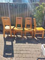 6 Vintage Jaren 70 Houten Stoelen bijna gratis, Huis en Inrichting, Stoelen, Ophalen, Gebruikt, Bruin, Vintage