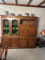 Vintage bankstel met houten frame, kast eethoek, Antiek en Kunst, Ophalen