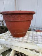 Terracotta bloempotten met schotels., Gebruikt, Rond, Minder dan 40 cm, Balkon