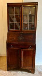 Antieke Secretaire vitrinekast - glas in lood, Ophalen, Zo goed als nieuw