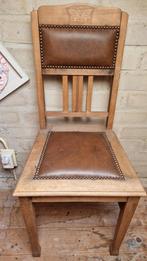 Te koop nieuw met leer bekleden keuken/ bureau stoel., Antiek en Kunst, Ophalen