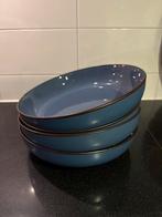 4 Grote Elin Borden/Bowls - Blauw, Huis en Inrichting, Keuken | Servies, Ophalen, Gebruikt, Bord(en), Effen