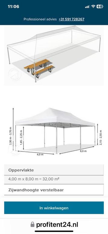 Nieuwe 4x8 zeilen voor een easy up 4x8 frame beschikbaar voor biedingen
