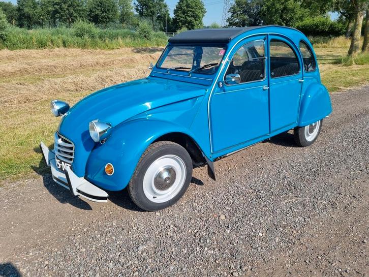 Citroën 2CV 0.4 1970 blauw, Auto's, Citroën, Particulier, 2CV, Benzine, Hatchback, Handgeschakeld, Origineel Nederlands, Wit, Ophalen