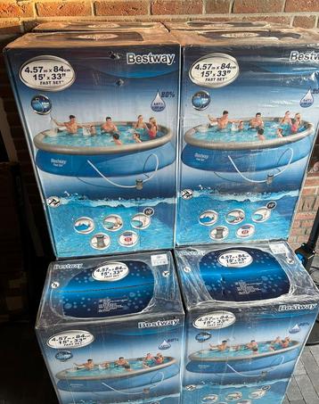 NIEUW BESTWAY zwembad inclusief pomp 4.57m x 84 cm beschikbaar voor biedingen