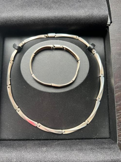 Zilveren halsketting en armband Matti J. Hyvarinen, Sieraden, Tassen en Uiterlijk, Kettingen, Zo goed als nieuw, Zilver, Zilver