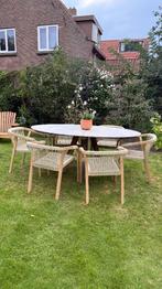 Bloomingville ovale Marmer Eettafel - Binnen/Buiten, Tuin en Terras, Tuintafels, Ophalen, Gebruikt, Ovaal, Overige materialen