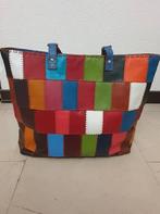 Kleurrijke handgemaakte tas van echte leer, Ophalen of Verzenden, Zo goed als nieuw, Overige kleuren, Shopper