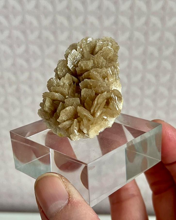 Celestobariet (barium-rijke celestien) met zwavel, Verzamelen, Mineralen en Fossielen, Mineraal, Ophalen of Verzenden