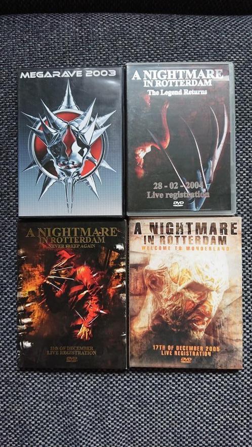 A Nightmare in Rotterdam DVD (3x) en Megarave DVD/ hardcore, Cd's en Dvd's, Cd's | Dance en House, Zo goed als nieuw, Overige genres