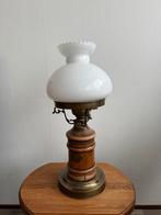 Schemerlamp met eikenhouten voet, Ophalen of Verzenden, Gebruikt, Hout, Minder dan 100 cm