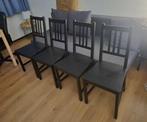 4 ikea chairs STEFAN brown/black, Ophalen, Zwart, Zo goed als nieuw, Vier