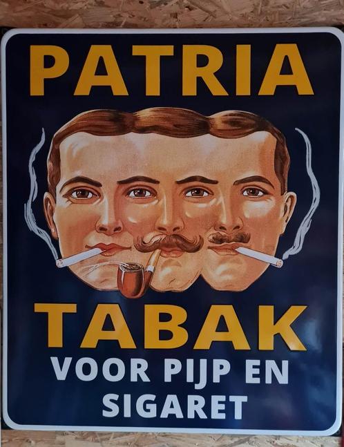 Patria Tabak emaillen reclame bord retro decoratie borden, Verzamelen, Merken en Reclamevoorwerpen, Zo goed als nieuw, Reclamebord