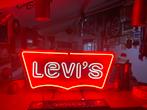 Vintage Levis neon lamp, Ophalen, Gebruikt, Lichtbak of (neon) lamp