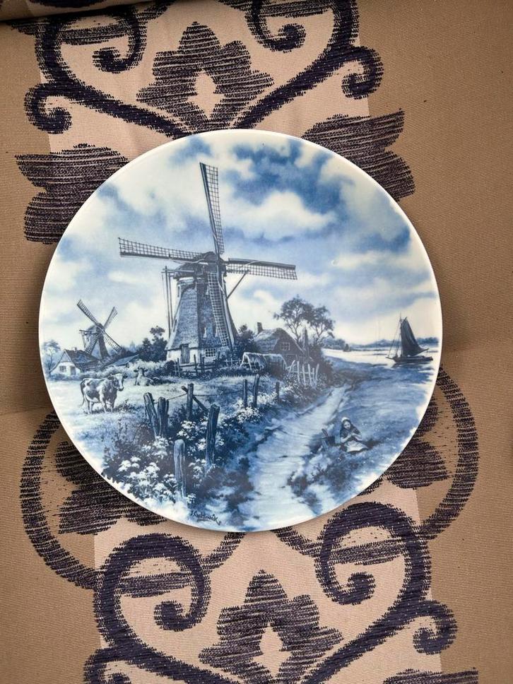 Delfts Blauw Bord met Molen, Antiek en Kunst, Antiek | Wandborden en Tegels, Ophalen