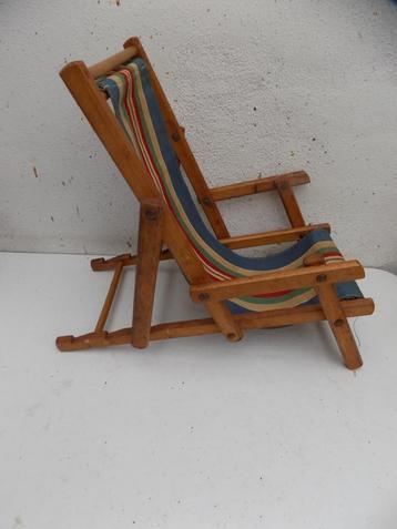 Poppen strandstoel jaren 50 vintage retro poppenstoel beschikbaar voor biedingen