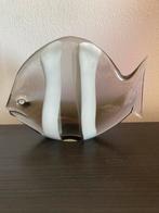 Livio Seguso Murano vis sculptuur met witte banden, Antiek en Kunst, Antiek | Glas en Kristal, Ophalen of Verzenden