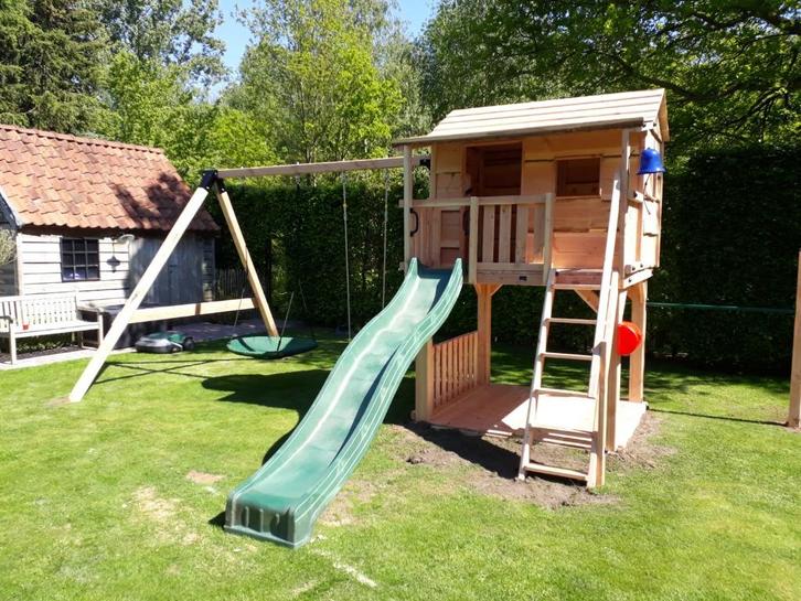 BOOMHUT VILLA speeltoren speelhuis klimtoren speeltoestel, Kinderen en Baby's, Speelgoed | Buiten | Speeltoestellen, Nieuw, Brandweerpaal