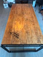 Industriële Eettafel - Eiken Blad - 220cm, Gebruikt, 100 tot 150 cm, Eikenhout, 200 cm of meer