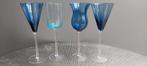 D. Blauw Set vintage 23 cm Vintage glazen 4 stuks, Huis en Inrichting, Keuken | Servies, Glas of Glazen, Nieuw, Ophalen of Verzenden