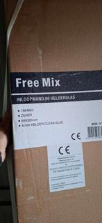 Glazen Douchewand Free Mix 90 Helderglas, Ophalen, Overige typen, Nieuw, 50 tot 100 cm