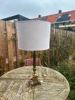 Vintage Messing Lamp met roze Kap - Klassiek Design, Antiek en Kunst, Antiek | Lampen, Ophalen