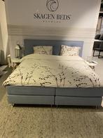SALE nu eenmalig €999,- mooie boxsprings showroommodel pst, Ophalen, Blauw, 180 cm, 200 cm