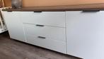 Wit dressoir met houtlook blad – MOET WEG!, Ophalen, Gebruikt, 200 cm of meer, 25 tot 50 cm
