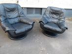 vintage lederen lounge swivel zetel fauteuil stukprijs, Ophalen, 70er, Zo goed als nieuw, 75 tot 100 cm