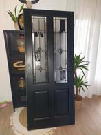 Oude Opdekdeur met Glas in Lood, Doe-het-zelf en Verbouw, Deuren en Horren, Ophalen, Gebruikt, Binnendeur, Glas