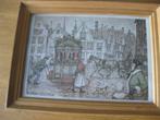 Anton Pieck tekening / Spui Amsterdam, Huis en Inrichting, Ophalen of Verzenden, Minder dan 50 cm, Schilderij, Minder dan 50 cm