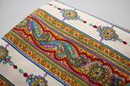 Coupon 100% katoen stof - wit / rood gestreept paisley #4091, Hobby en Vrije tijd, Stoffen en Lappen, 120 cm of meer, Wit, Nieuw