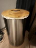 Brabantia wasmand RVS met houten deksel, Ophalen, Gebruikt, Overige kleuren, Overige typen